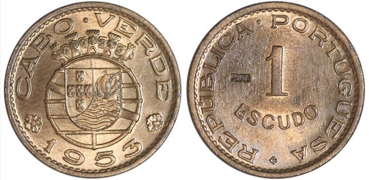 Cabo Verde - Republic - 1$00 1953; ... 