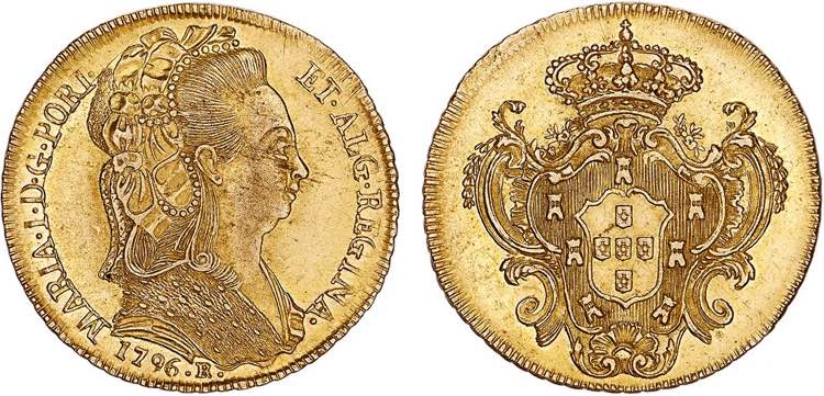 D. Maria I - Ouro - Peça 1796 R; ... 