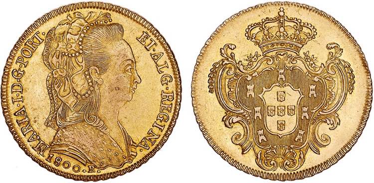 D. Maria I - Ouro - Peça 1800 R; ... 