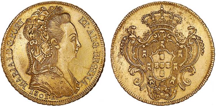 D. Maria I - Ouro - Peça 1801 R; ... 