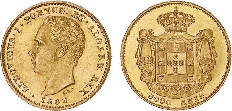 D. Luís I - Ouro - 5000 Réis ... 