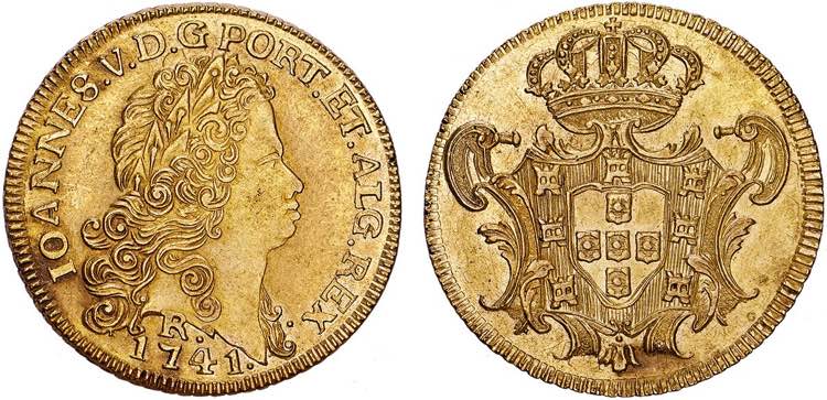 D. João V - Ouro - Peça 1741 R; ... 