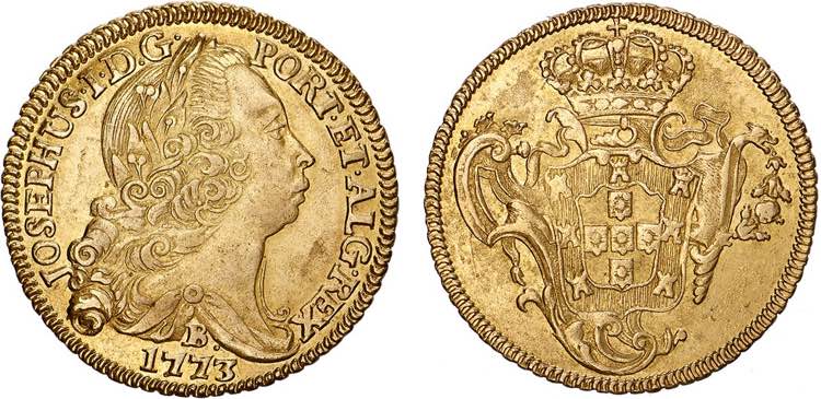 D. José I - Ouro - Peça 1773 B; ... 