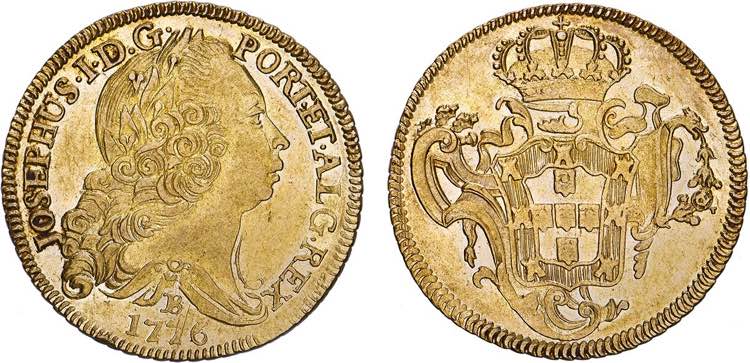 D. José I - Ouro - Peça 1776 B; ... 