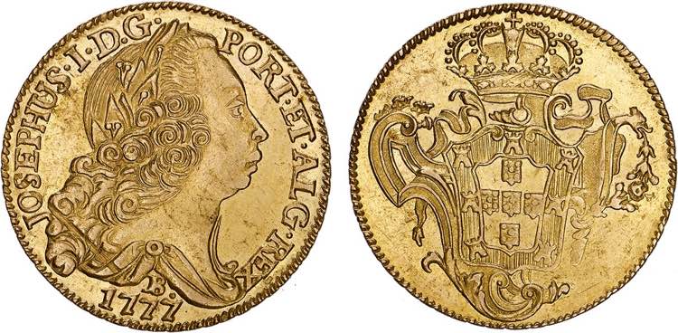 D. José I - Ouro - Peça 1777 B; ... 
