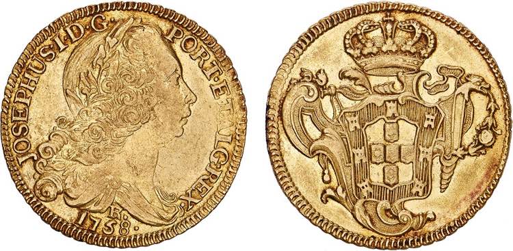 D. José I - Ouro - Peça 1758 R; ... 