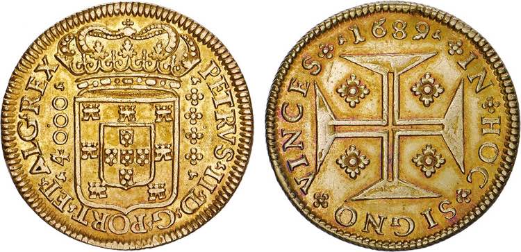 D. Pedro II - Ouro - Moeda 1689; ... 