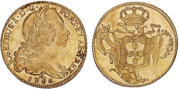 D. José I - Ouro - Peça 1766 R; ... 