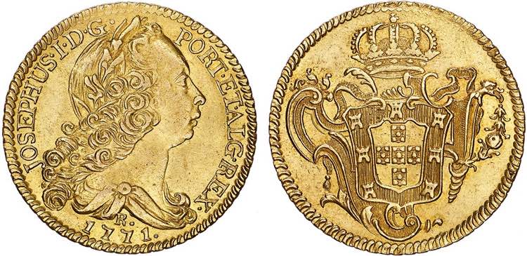 D. José I - Ouro - Peça 1771 R; ... 