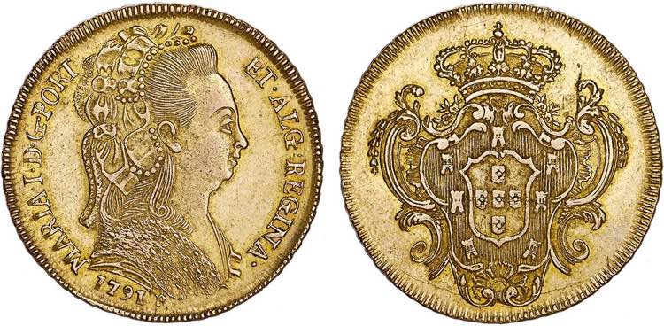 D. Maria I - Ouro - Peça 1791 R; ... 