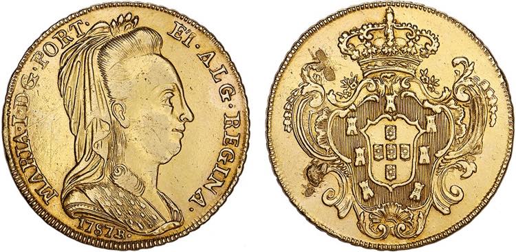 D. Maria I - Ouro - Peça 1787 R; ... 