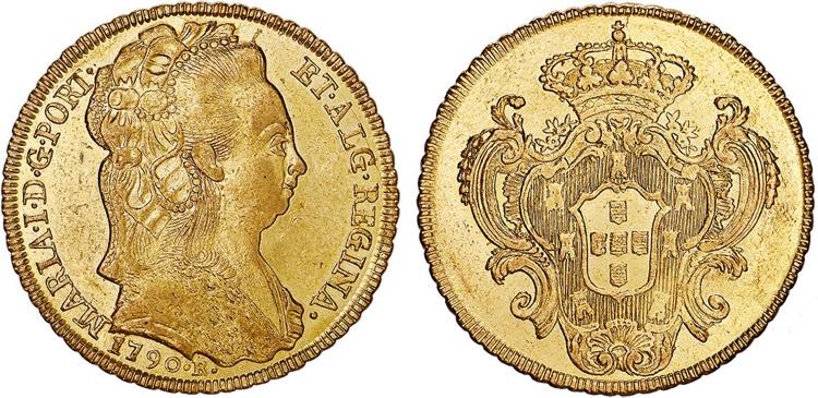 D. Maria I - Ouro - Peça 1790 R; ... 