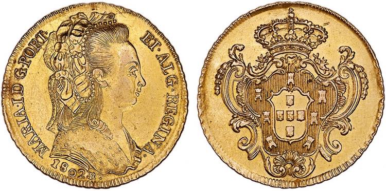 D. Maria I - Ouro - Peça 1802 R; ... 