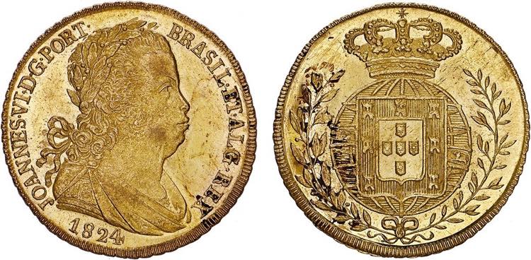 D. João VI - Ouro - Peça 1824; ... 