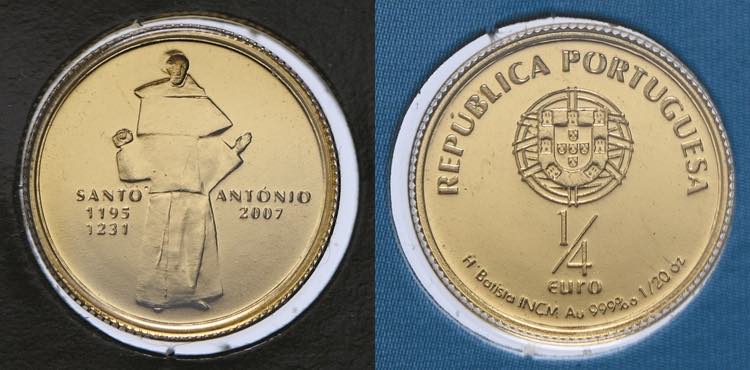 República - Ouro - 1/4 Euro 2007; ... 