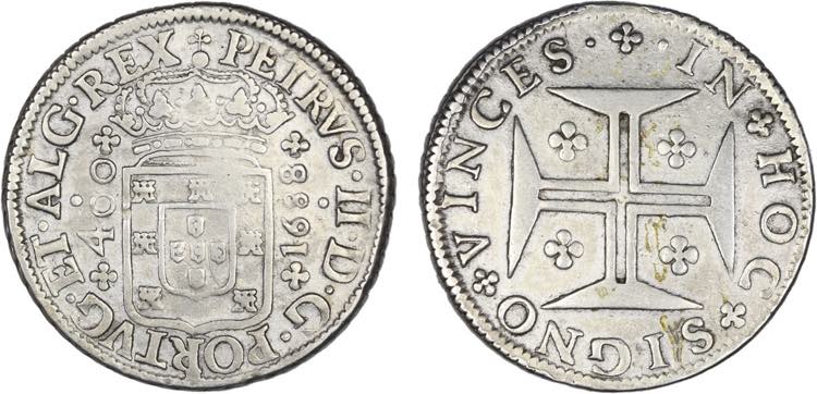 D. Pedro II - Cruzado Novo 1688; ... 