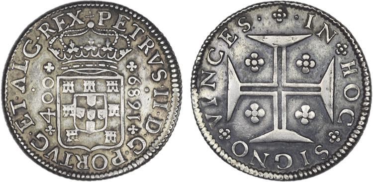 D. Pedro II - Cruzado Novo 1689; ... 