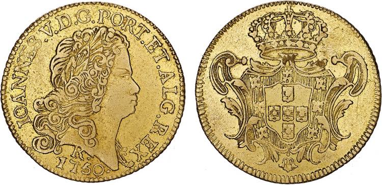 D. João V - Ouro - Peça 1750 R; ... 