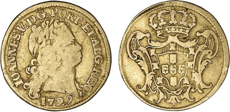 D. João V - Ouro - Escudo 1729; ... 