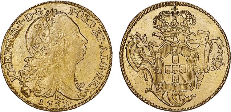 D. José I - Ouro - Peça 1752 R; ... 