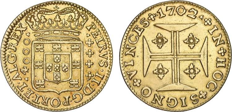 D. Pedro II - Ouro - Moeda 1702; ... 