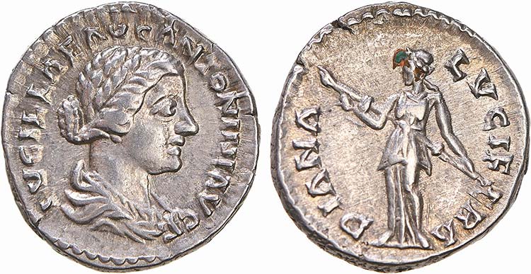 Roman - Lucilla - Denarius; DIANA ... 