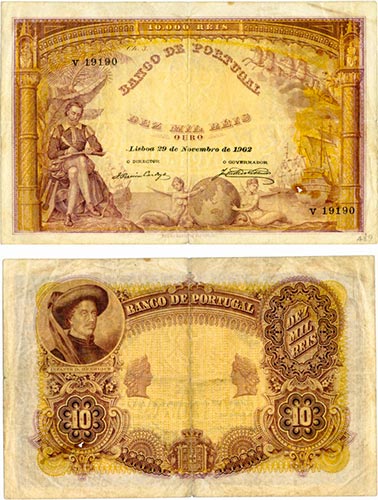 Notas - Banco de Portugal - 10.000 ... 