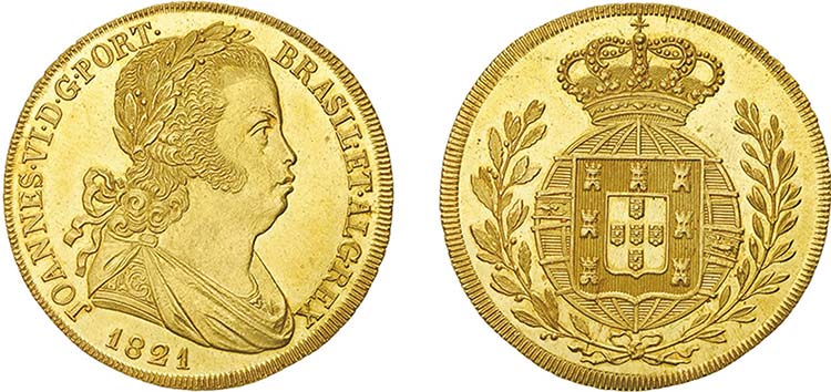 D. João VI - Ouro - Peça 1821; ... 