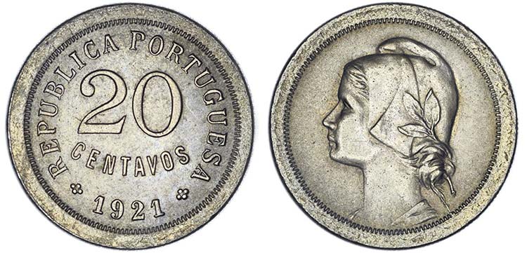 República - 20 Centavos 1921; ... 