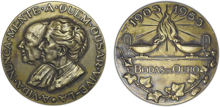 Medalhas - Prata Dourada 1953 M. ... 