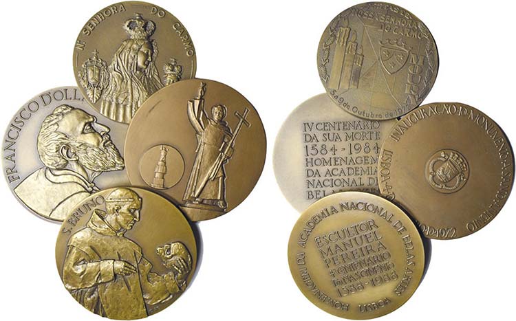Lote (4 medalhas) - Bronze 1984, ... 