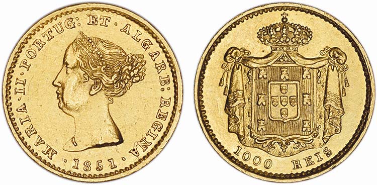 D. Maria II - Ouro - 1000 Réis ... 