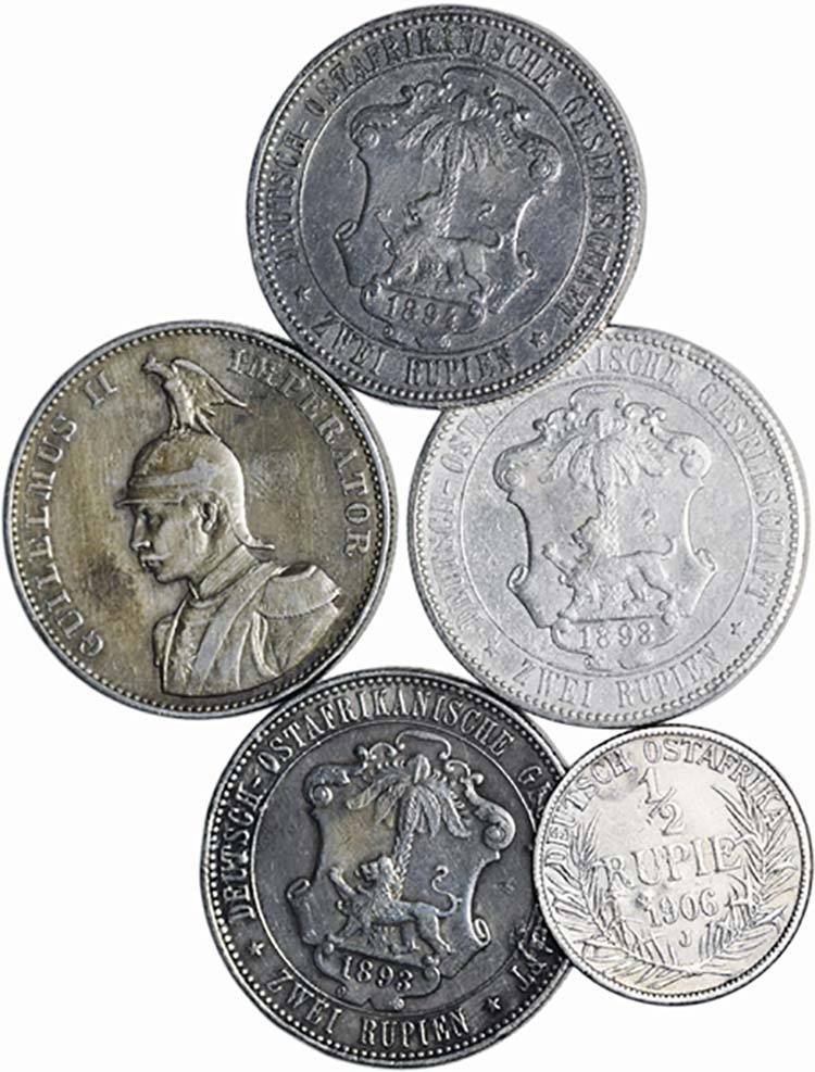 German East Africa - Lot (5 Coins) ... 