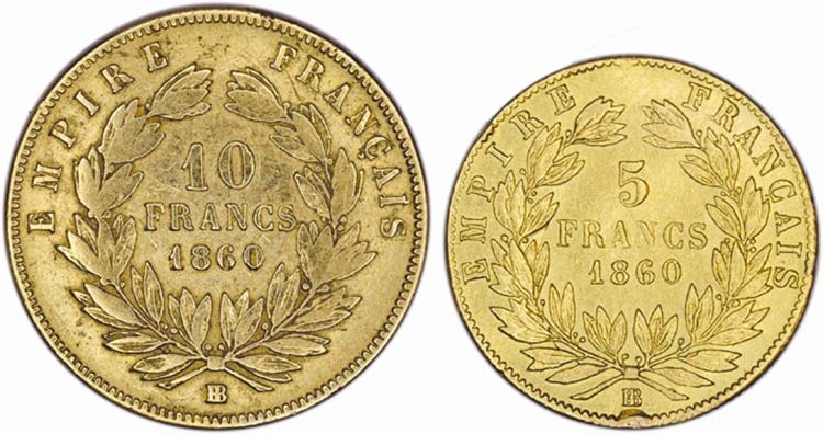France - Lot (2 Coins) - Gold - 10 ... 