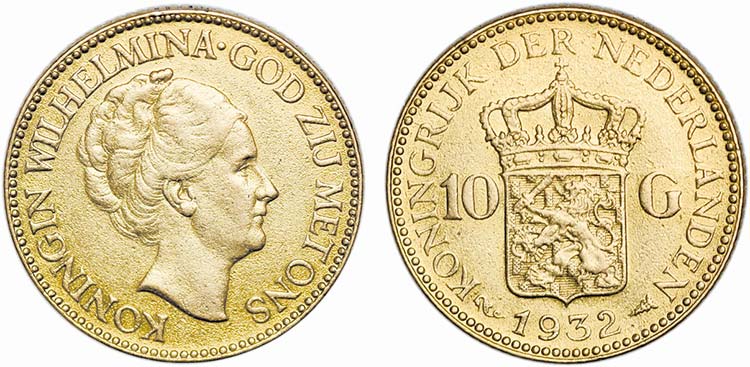 Netherlands - Gold - 10 Gulden ... 