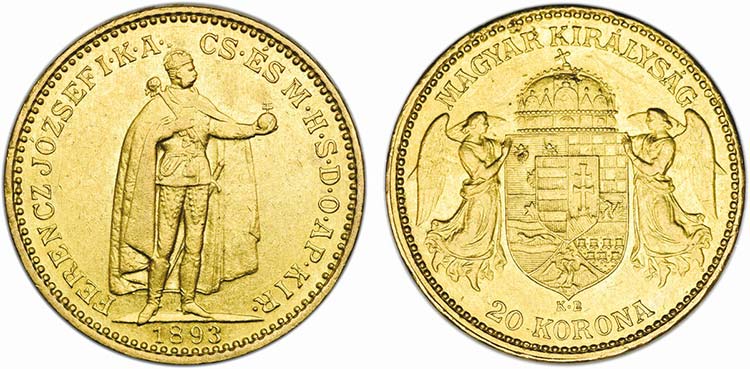 Hungary - Gold - 20 Korona 1893 ... 