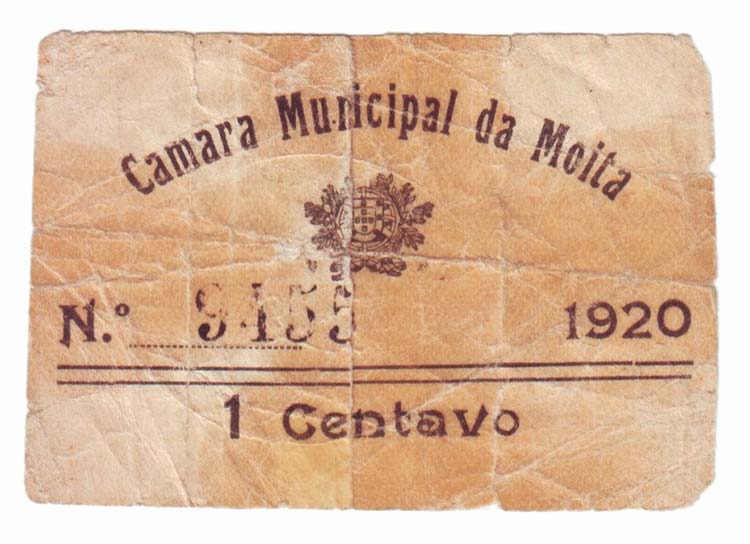 Cédulas - Moita; 1 Centavo 1920; ... 