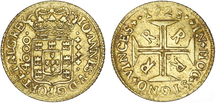 Gold - Moeda 1723 R; traces of ... 