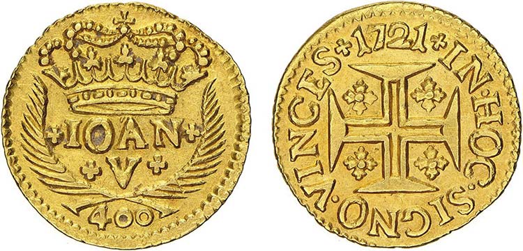 Ouro - Cruzado Novo (Pinto) 1721; ... 