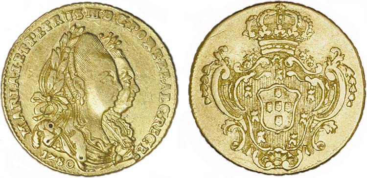 Ouro - Meio Escudo 1780; G.21.03, ... 