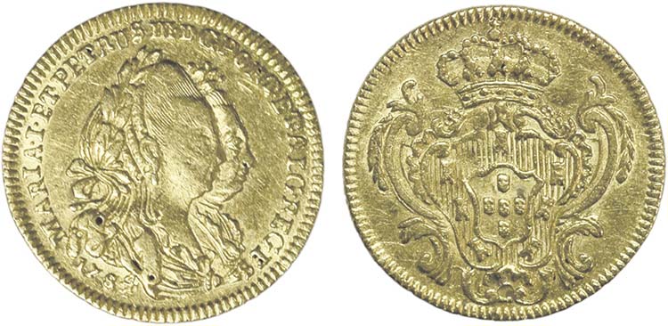 Ouro - Meio Escudo 1784; G.21.04, ... 