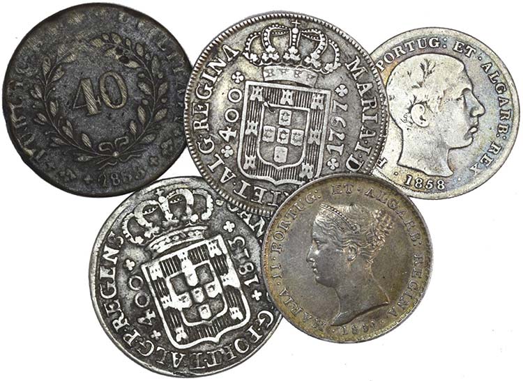 Lot (5 Coins) - D. Maria I: ... 