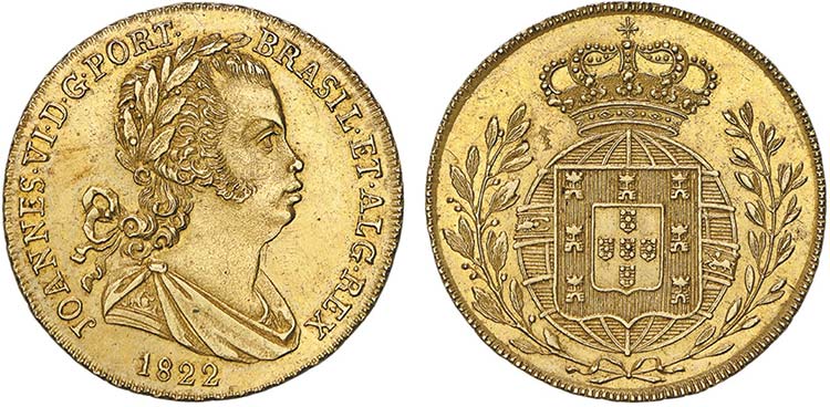 Ouro - Meia Peça 1822; (5+4) ... 