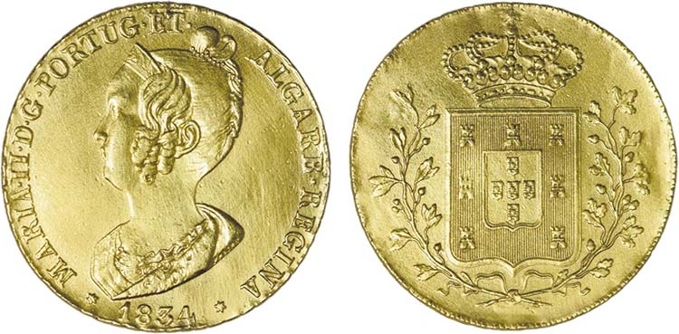 Ouro - Peça 1834; vestígios de ... 