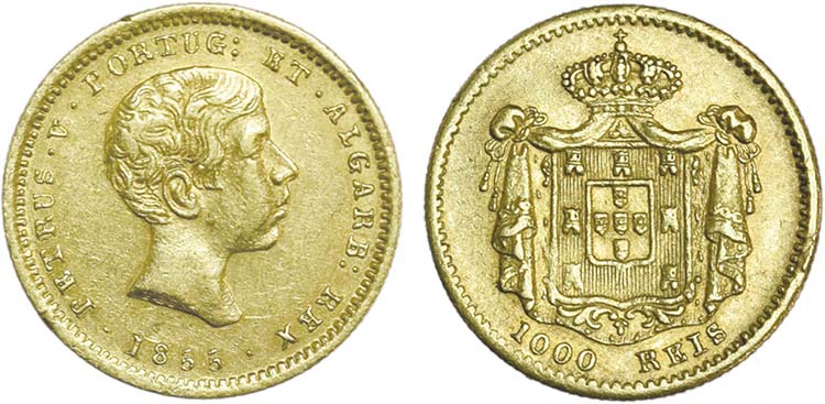 Ouro - 1000 Réis 1855; G.09.01, ... 