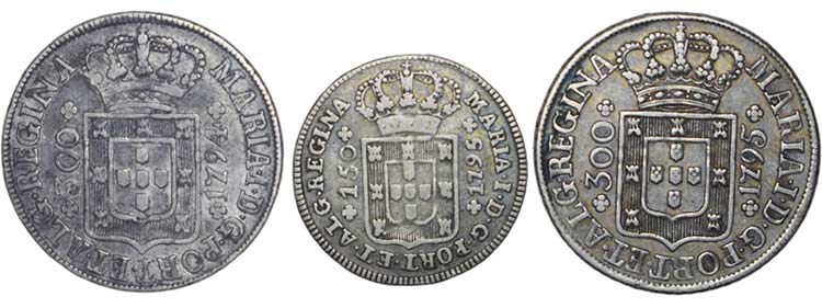Lot (3 Coins) - Silver - 300 Réis ... 