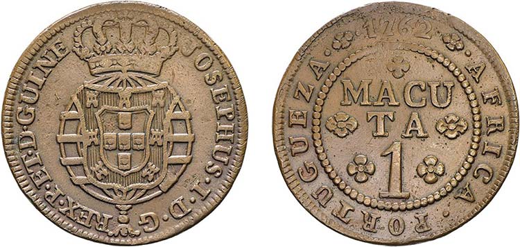 Macuta 1762; copper; Rare; ... 