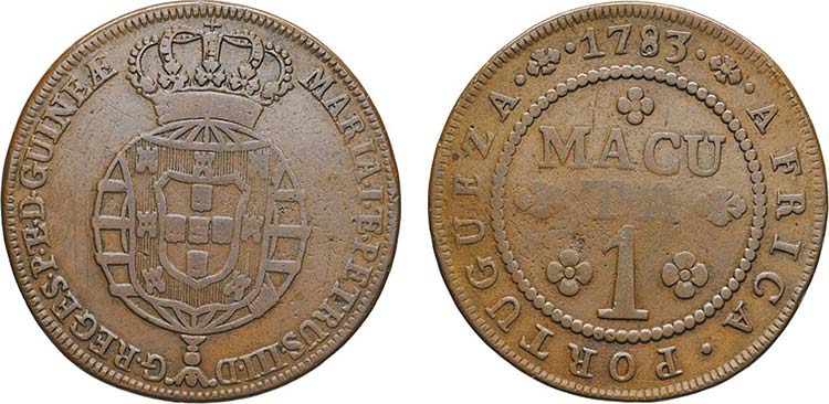 Macuta 1783; copper; Extremely ... 