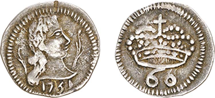 Silver - Tanga 1751; Goa; G.43.01, ... 