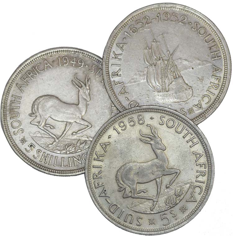 Lot (3 Coins) - 5 Shillings 1949, ... 